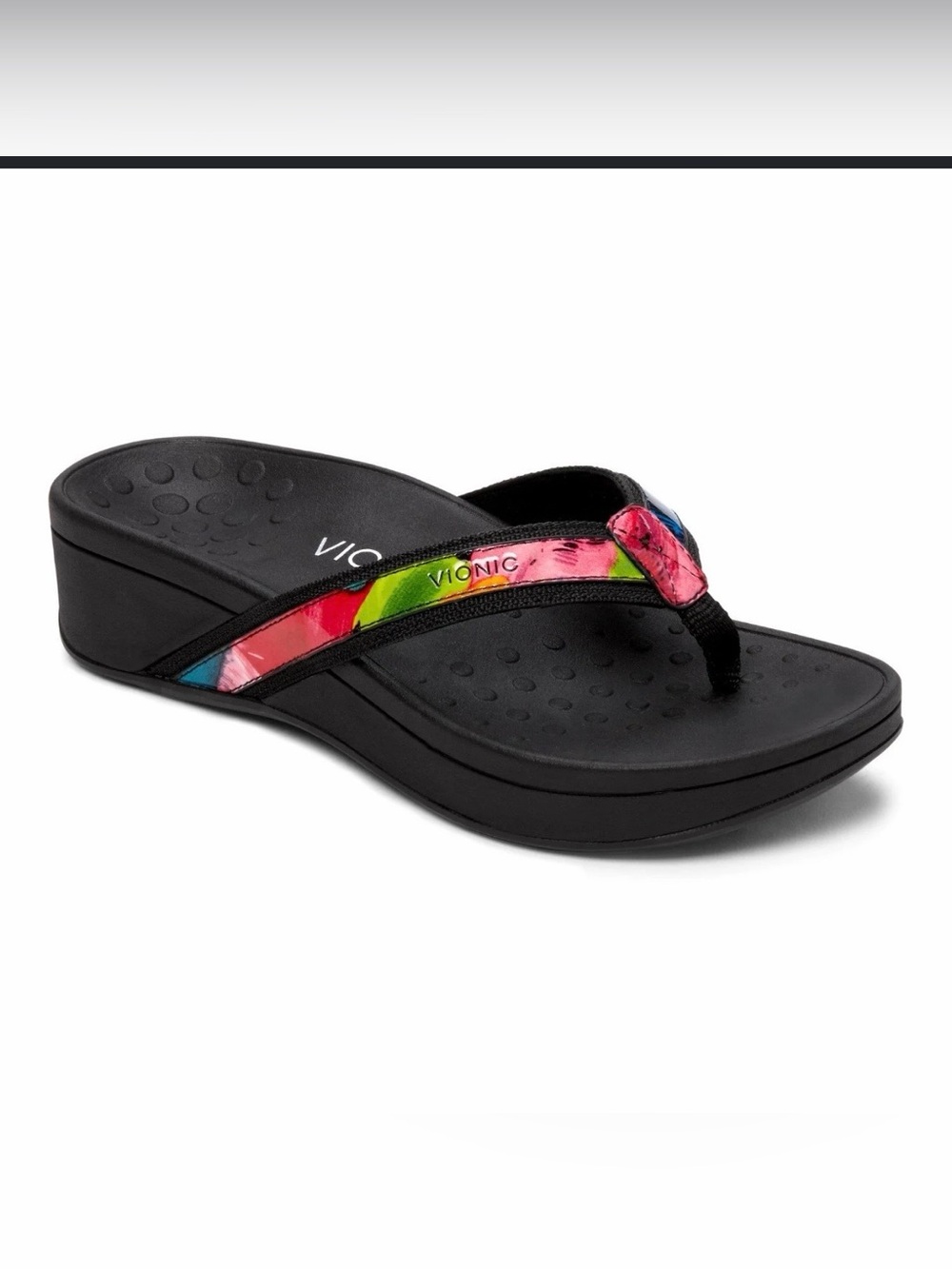 Vionic Pacific High Tide Sandal Womens 7
Black Multi Flip Flop Platform Orthotic